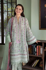 WINTER-3PC KARANDI PRINTED EMBROIDERED SHIRT WITH KARANDI PRINTED DUPATTA AND TROUSER-2564