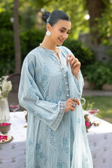 WINTER-3PC DHANAK EMBROIDERED SHIRT WITH CHIFFON EMBROIDERED DUPATTA AND TROUSER-5177