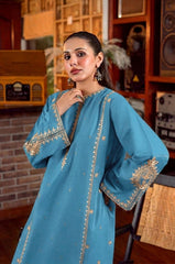 URGE-2PC LAWN SEQUIN EMBROIDERED SHIRT WITH EMB TROUSER-88