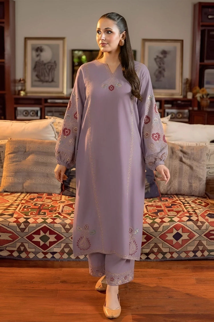 SUMMER-2PC LAWN EMBROIDERED SHIRT WITH EMB TROUSER-40