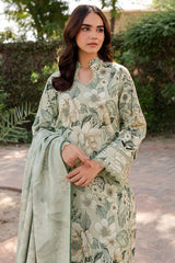 WINTER-3PC KHADDAR PRINTED SHIRT WITH KHADDAR PRINTED DUPATTA AND PRINT TROUSER-2643