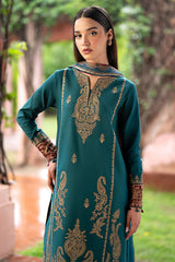 SUMMER- 3PC LAWN EMBROIDERED SHIRT WITH MONARK PRINT DUPATTA AND TROUSER-3581