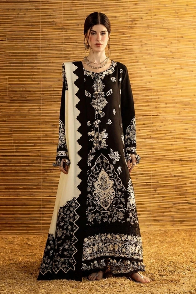 WINTER-3PC DHANAK EMBROIDERED SHIRT WITH DHANAK EMBROIDERED SHAWL AND TROUSER-5279