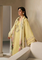 WINTER-3PC DHANAK EMBROIDERED SHIRT WITH COUTRAI PRINTED SHAWL AND TROUSER-5221