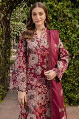 WINTER-3PC KHADDAR PRINTED SHIRT WITH KHADDAR PRINTED DUPATTA AND PRINT TROUSER-2645