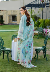 SUMMER-3PC LAWN CHIKANKAARI EMBROIDERED SHIRT WITH CHIFFON PRINTED DUPATTA AND TROUSER-4757