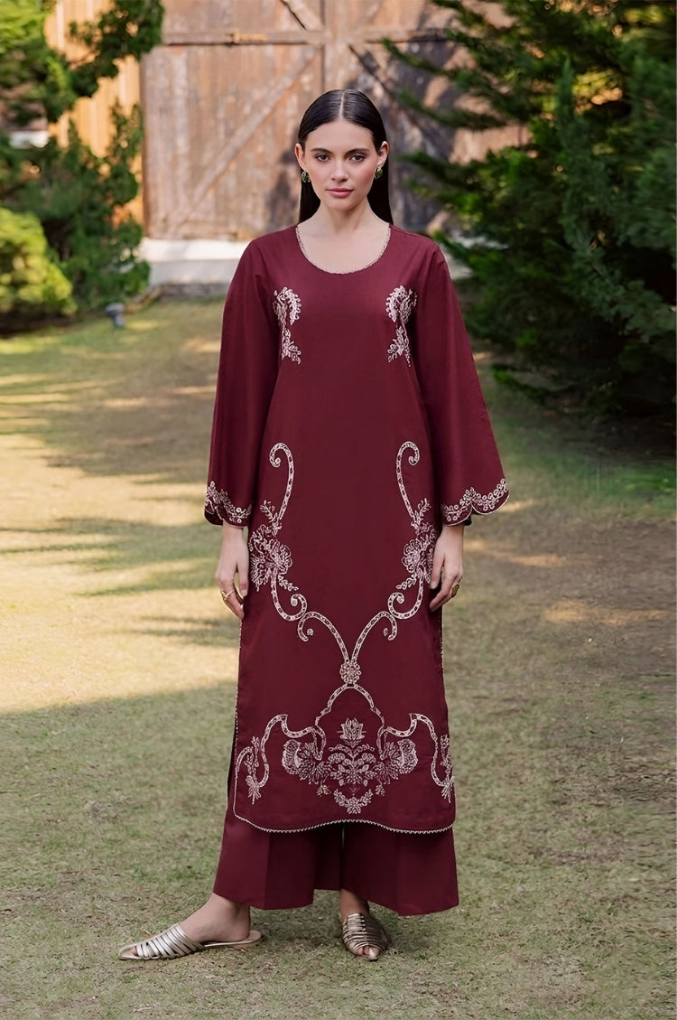 SUMMER-2PC LAWN EMBROIDERED SHIRT WITH TROUSER-107