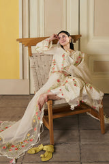 WINTER-3PC DHANAK HEAVY EMBROIDERED SHIRT WITH KHADDI NET EMB DUPATTA AND TROUSER-4903