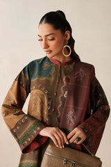 WINTER-3PC KHADDAR PRINTED SHIRT WITH KHADDAR PRINTED DUPATTA AND PRINTED TROUSER-2661