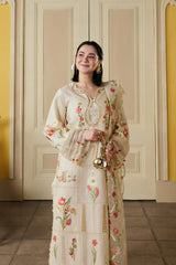 WINTER-3PC DHANAK HEAVY EMBROIDERED SHIRT WITH KHADDI NET EMB DUPATTA AND TROUSER-4903