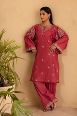 WINTER-2PC DHANAK EMBROIDERED SHIRT & EMBROIDERED TROUSER-114