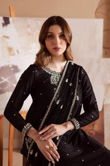 WINTER-3PC DHANAK EMBROIDERED SHIRT WITH CHIFFON EMBROIDERED DUPATTA AND TROUSER-4155