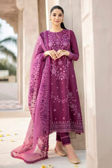 SUMMER- 3PC LAWN HEAVY EMBROIDERED SHIRT WITH ORGANZA HEAVY EMBROIDERED DUPATTA-3544