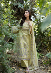WINTER-3PC DHANAK EMBROIDERED SHIRT WITH WOOL PRINTED EMB SHAWL AND TROUSE-5085