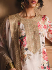 WINTER-3PC SHAMOZE SILK PRINTED EMBROIDERED SHIRT WITH SOFT SILK PRINTED EMB DUPATTA & EMB TROUSER-1721