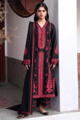 WINTER-3PC DHANAK EMBROIDERED SHIRT WITH DHANAK EMBROIDERED SHAWL AND EMB TROUSER-5233