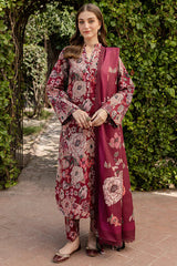 WINTER-3PC KHADDAR PRINTED SHIRT WITH KHADDAR PRINTED DUPATTA AND PRINT TROUSER-2645