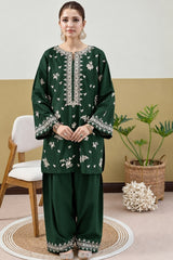 WINTER-2PIECE DHANAK EMBROIDERED SHIRT WITH DHANAK EMB TROUSER-15141