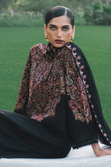 WINTER-3PC DHANAK EMBROIDERED SHIRT WITH DHANAK EMBROIDERED SHAWL AND TROUSER-5289