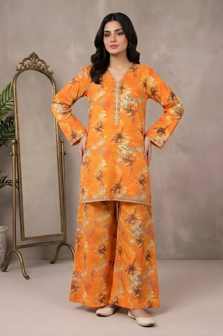 RARE STORE-2PC PRINTED  BANA DORIA LAWN  STITCHED SHIRT & TROUSER-1062