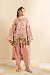 WINTER-3PC DHANAK EMBROIDERED SHIRT WITH DHANAK EMBROIDERED SHAWL AND TROUSER-BI-5298