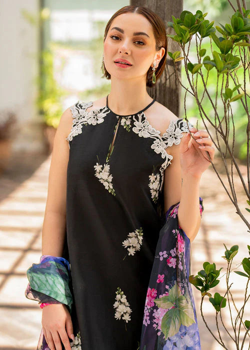 SUMMER-3PC LAWN PRINT EMBROIDERED SHIRT WITH CHIFFON PRINT DUPATTA AND PRINT TROUSER-BIC-2515