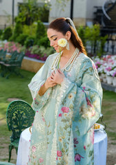 SUMMER-3PC LAWN CHIKANKAARI EMBROIDERED SHIRT WITH CHIFFON PRINTED DUPATTA AND TROUSER-4757