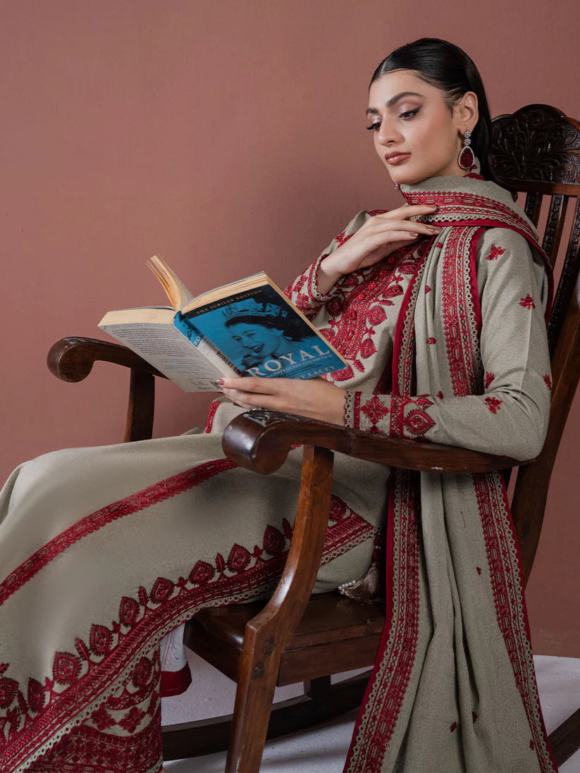 SUMMER-Lawn 3pc Embroidered Shirt With Lawn Embroidered Dupatta & Embroidered Trouser-3563