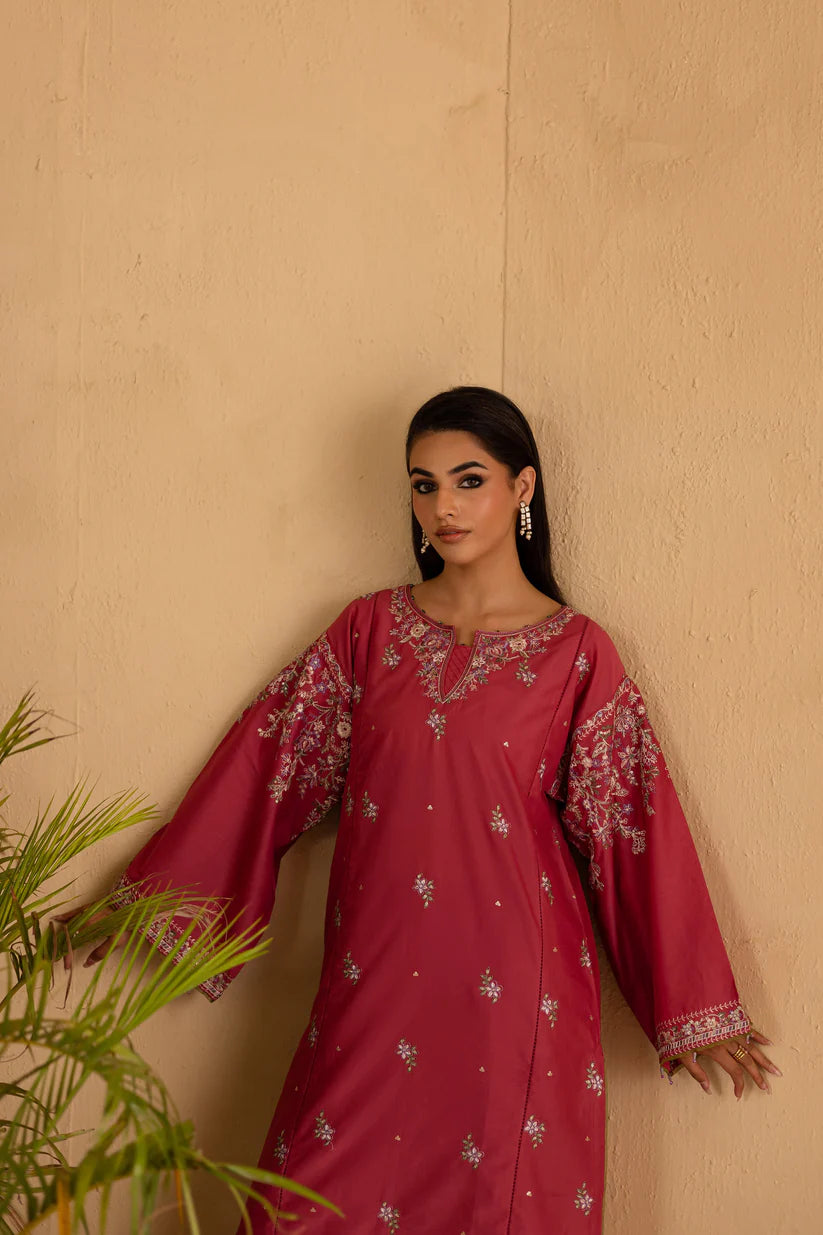 WINTER-2PC DHANAK EMBROIDERED SHIRT & EMBROIDERED TROUSER-114