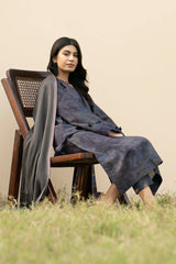 WINTER-3PC KHADDAR PRINTED SHIRT WITH KHADDAR PRINT DUPATTA AND PRINT TROUSER-ADR-2631
