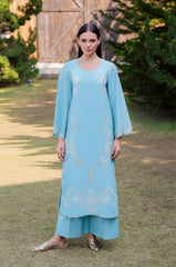 SUMMER-2PC LAWN EMBROIDERED SHIRT WITH TROUSER-100