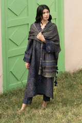 WINTER-3PC KHADDAR PRINTED SHIRT WITH KHADDAR PRINT DUPATTA AND PRINT TROUSER-ADR-2631