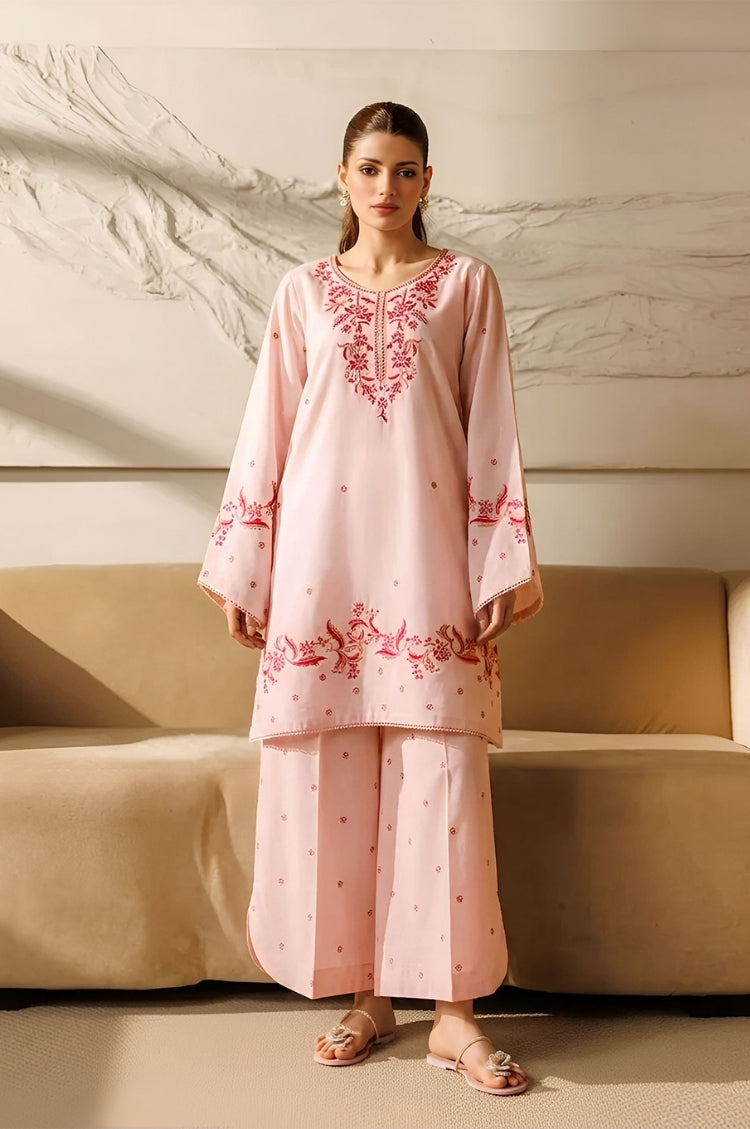 SUMMER-2PC LAWN EMBROIDERED SHIRT WITH TROUSER-220