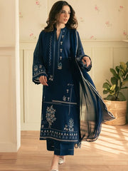 WINTER-2PIECE DHANAK EMBROIDERED SHIRT WITH DHANAK EMB TROUSER-15072