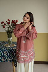 WINTER-2PIECE DHANAK EMBROIDERED SHIRT WITH DHANAK EMB TROUSER-15070