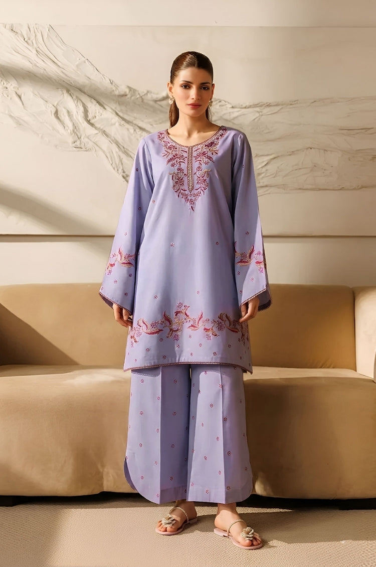SUMMER-2PC LAWN EMBROIDERED SHIRT WITH TROUSER-277