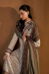 WINTER-3PC DHANAK EMBROIDERED SHIRT WITH DHANAK EMBROIDERED SHAWL AND TROUSER-4424