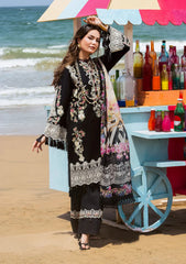 SUMMER-3PC LAWN EMBROIDERED SHIRT WITH CHIFFON PRINTED DUPATTA AND EMB TROUSER-4697