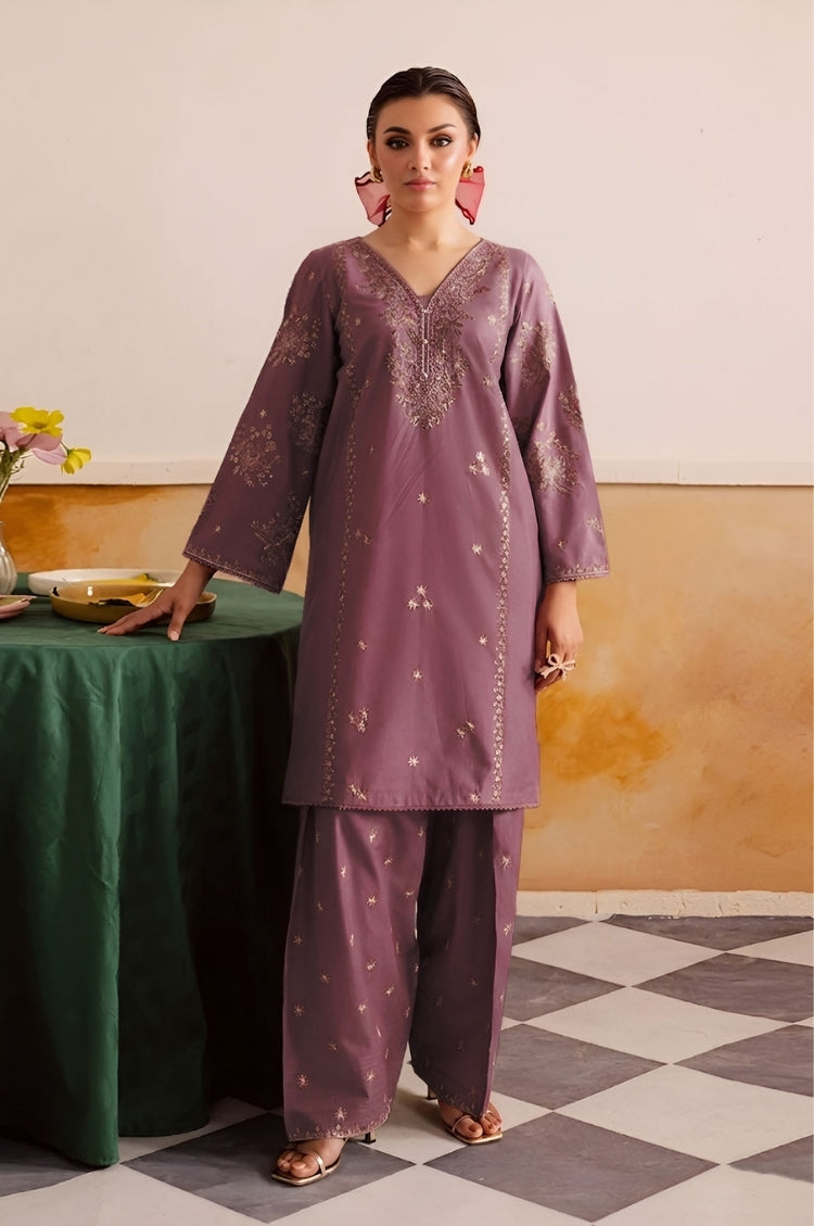 SUMMER-2PC LAWN EMBROIDERED SHIRT WITH TROUSER-154