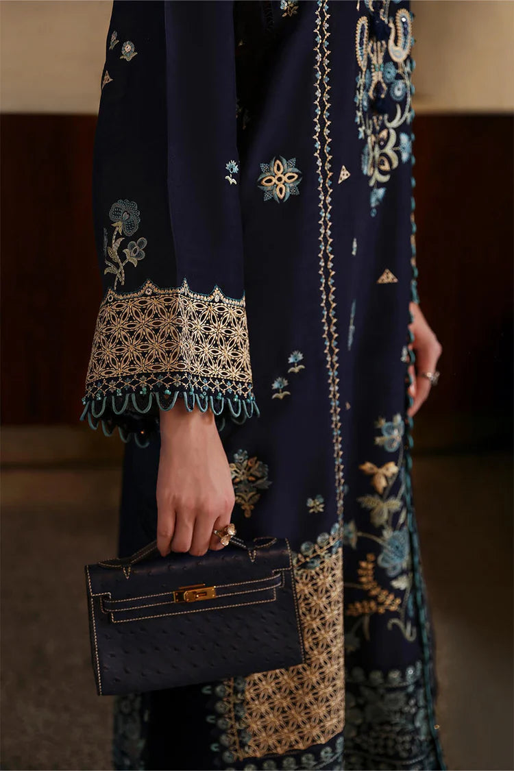 WINTER-3PC DHANAK EMBROIDERED SHIRT WITH DHANAK EMBROIDRED SHAWL & TROUSER -4181