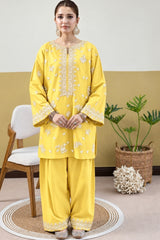 URGE-2PIECE ITTELEIN WOOL EMBROIDERED SHIRT WITH  ITTELEIN WOOL EMB TROUSER-WJ-15140