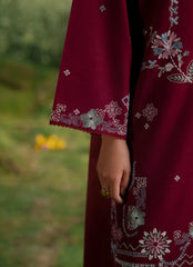 WINTER-3PC DHANAK EMBROIDERED SHIRT WITH DHANAK EMBROIDERED SHAWL AND TROUSER-4373