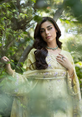 WINTER-3PC DHANAK EMBROIDERED SHIRT WITH WOOL PRINTED EMB SHAWL AND TROUSE-5085