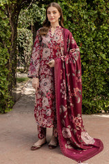 WINTER-3PC KHADDAR PRINTED SHIRT WITH KHADDAR PRINTED DUPATTA AND PRINT TROUSER-2645