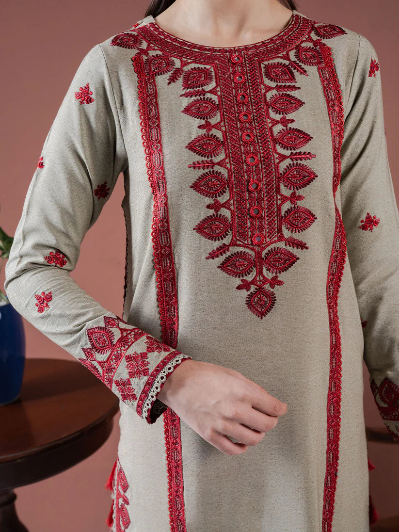 SUMMER-Lawn 3pc Embroidered Shirt With Lawn Embroidered Dupatta & Embroidered Trouser-3563