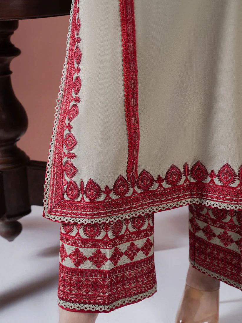 SUMMER-Lawn 3pc Embroidered Shirt With Lawn Embroidered Dupatta & Embroidered Trouser-3563