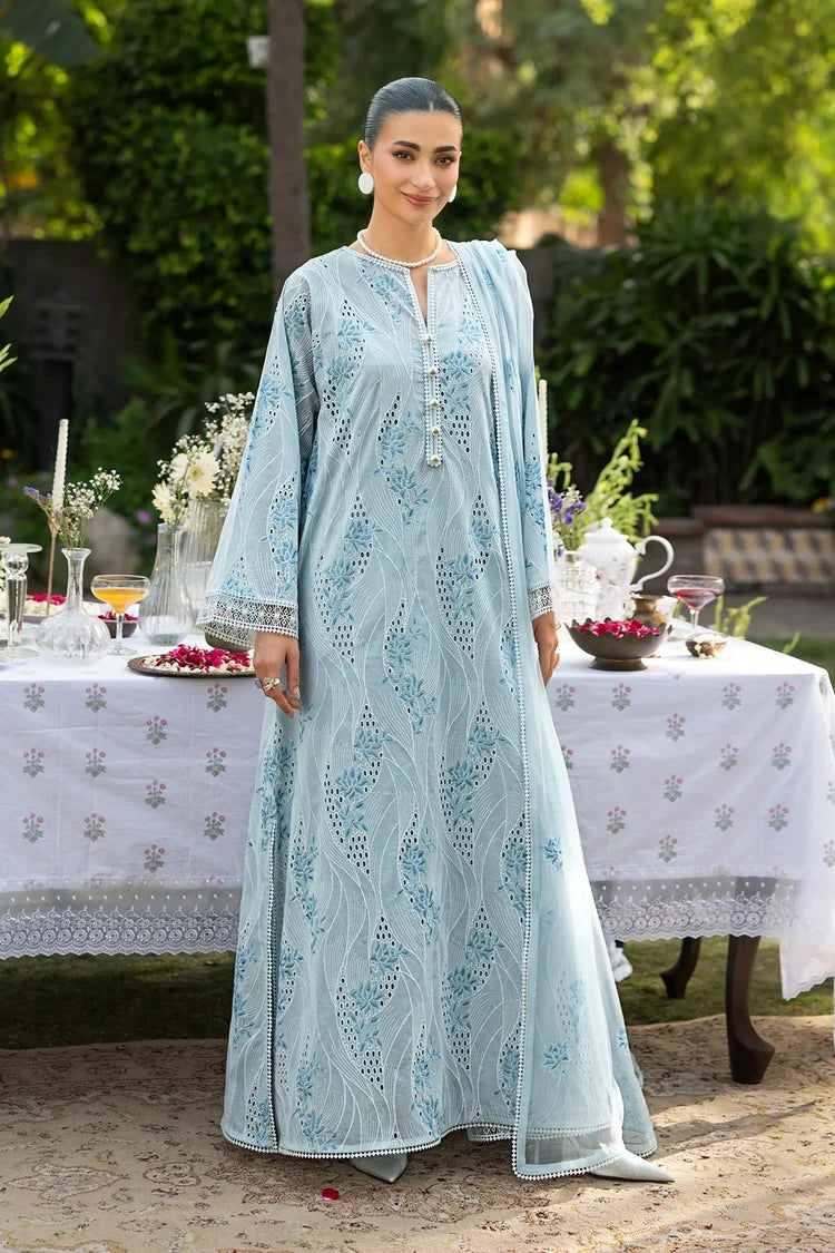 WINTER-3PC DHANAK EMBROIDERED SHIRT WITH CHIFFON EMBROIDERED DUPATTA AND TROUSER-5177
