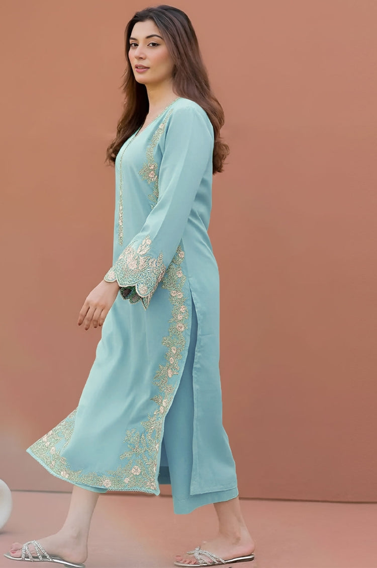 SUMMER-2PC LAWN EMBROIDERED SHIRT WITH TROUSER-1151