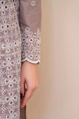 SUMMER-3PC LAWN CHIKENKARI EMBROIDERED SHIRT WITH LAWN TUBE SLUB DUPATTA-6900