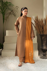WINTER-3PC DHANAK SHIRT WITH WOOL PRINTED SHAWL AND TROUSER-3414